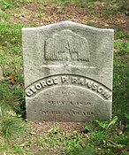 Tombstone of George Palmer Ransom, a veteran of the Revolutionary War.