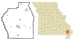 Location of Bell City, Missouri