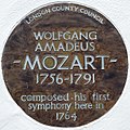 The plaque marking Mozart's residence