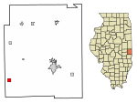 Location of Kansas in Edgar County, Illinois