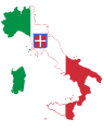 Flag map of the kingdom of Italy (1861-1865)
