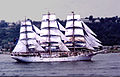 Norwegian rigged ship Christian Radich at Operation Sail on July 4, 1976