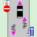 One-way street with two-way shared cycling