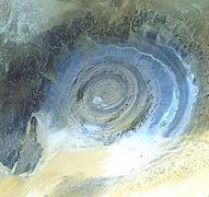 The Richat structure (a geologic dome)[380]