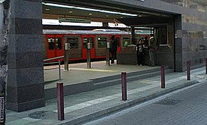 Perissos metro station with train