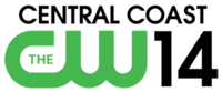 The CW logo in green next to a black 14 with the words "Central Coast" above it in black.