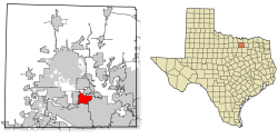 Location of Highland Village in Denton County, Texas