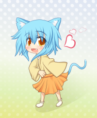 A drawing depicting a chibi catgirl.