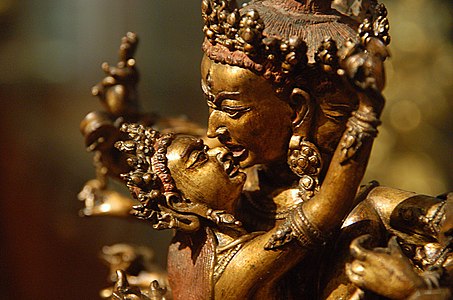 Closeup of a statue of the deities, Musée Guimet