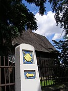 Santiago de Compostela Camino sign in Wojnicz the Sandomierz - Kraków leg