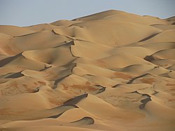 Dunes near Liwa Oasis in the region of Ar-Rub' Al-Khali (The Empty Quarter)