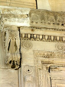 Ancient Greek volutes of a corbel of the Erechtheion