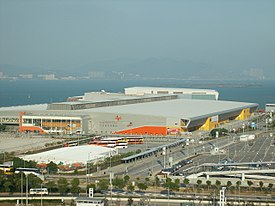 AsiaWorld-Expo, seen from the Hong Kong International Airport, 2007