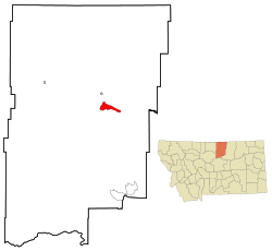 Location of Fort Belknap Agency, Montana