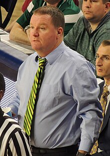 Dave Paulsen, coaching a game for the George Mason Patriots