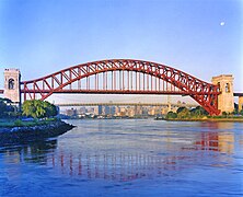 Hell Gate Bridge over the East River, New York City, New York, U.S.A.