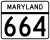 Maryland Route 664 marker