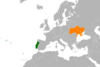 Location map for Portugal and Ukraine.