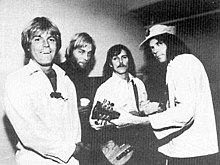 Mosley (second from left) as part of The Ducks band in 1977