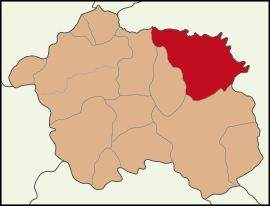 Map showing Mihalıççık District in Eskişehir Province