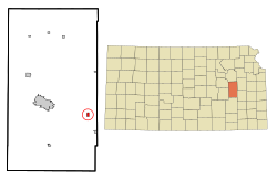 Location within Lyon County and Kansas