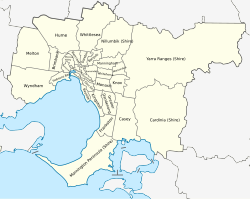Detail of local government areas in and around Melbourne