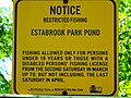 Estabrook Park Fishing Notice Plaquard