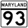 Maryland Route 93 marker