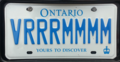Ontario personalised plates can have up to eight characters, including letters, numbers and the crown.