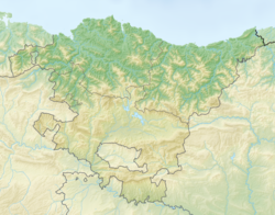 Map showing the location of Basque Coast Geopark