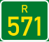 Regional route R571 shield