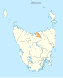 Map showing West Tamar LGA in Tasmania