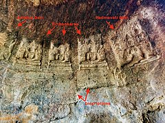 Reliefs in the Jain cave