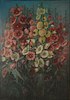 Still life painting of hollyhocks, by Adelia Armstrong Lutz