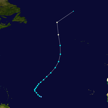 1998 storm path of Hurricane Lisa in the eastern Atlantic Ocean