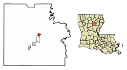 Location of Columbia in Caldwell Parish, Louisiana.