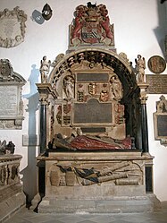 Monument to George Carew, Earl of Totnes (d. 1629), and his wife Joyce Clopton (d. 1637) in the Clopton Chantry Chapel in the Church of the Holy Trinity, Stratford-upon-Avon