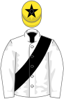 White, black sash, yellow cap, black star
