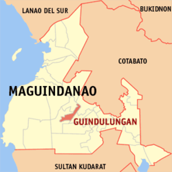 Map of Maguindanao del Sur with Guindulungan highlighted