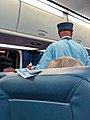 Seat check on an Acela Express train.