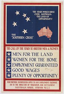 Australian poster from 1928 encouraging British immigration
