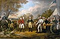 Image 5John Trumbull's Surrender of General Burgoyne stylizes the American win at Saratoga. (from History of New York (state))