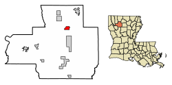 Location of Bryceland in Bienville Parish, Louisiana.