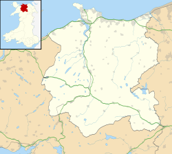 Map of Conwy showing the position of the quarry