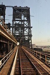 View of the Dock Bridge, which is used by PATH but owned by Amtrak