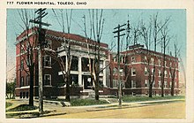 Exterior view of Flower Hospital in Toledo, Ohio