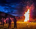 Bonfire in Tenna for Swiss National Day