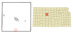 Location within Ellis County and Kansas