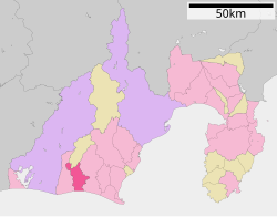 Location of Fukuroi in Shizuoka Prefecture