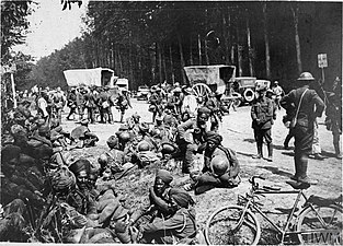 Indian troops en route to relieve French and American units in the German spring offensive